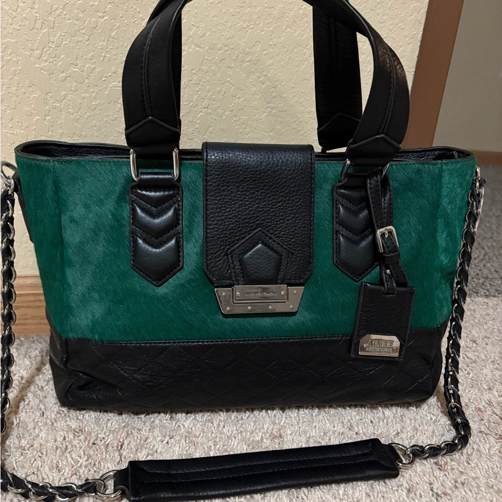 Aimee Kestenberg calf hair leather satchel